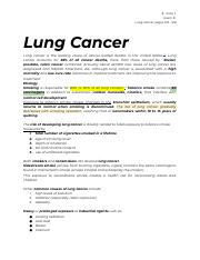 Реферат: Lung Cancer Essay Research Paper bibliographyAnku Vincent
