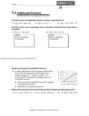 2-2 Standard Form of a Quadratic Function HW.docx