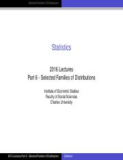 Statistics 2016 06 Selected Families of Distributions