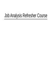 Job Analysts – Refresher Course.ppt