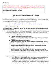 Spencer_Worksheet3_The Power Of Choice