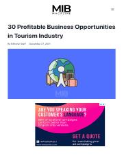 30 Profitable Business Opportunities in Tourism Industry | MIB.pdf