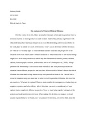 ethical analysis paper example