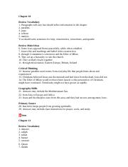 SS6B Unit 3 Assessment and Activities Answers (Chapters 10 and 11) and Critical Thinking 11 Answers.