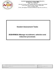 BSBHRM506 Student Assessment Tasks V2.2 Manage Recrutment.pdf
