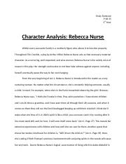 The Crucible Character Analyis Essay - Rebecca Nurse