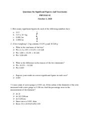 Questions On Significant Figures And Uncertainty.pdf