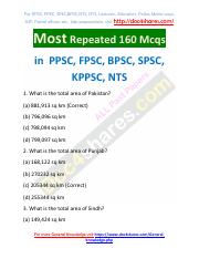 Most Repeated 160 Mcqs in  PPSC, FPSC, BPSC, SPSC, KPPSC, NTS.pdf