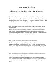 Doc Analysis Questions - The Path to Enslavement in America.docx