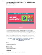 Newborn Nursing Care NCLEX-RN Practice Quiz (50 Questions) - Nurseslabs.pdf