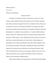 Race, Identity and Experience in American Art- Response Paper #1