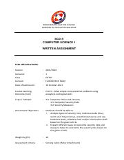 written assignment science computer matriculation