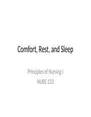Comfort, Rest, Sleep and relief ofpain.ppt
