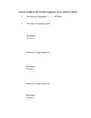 Generic Outline of the Position Argument  Essay typing.doc