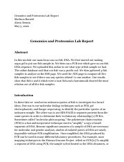 Genomics and proteomics lab report .pdf