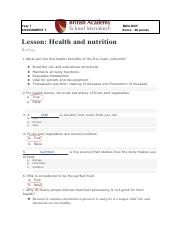 Badr Eddine El Faqih - KS3 YEAR 7 HEALTH AND NUTRITION ASSIGNMENT .pdf
