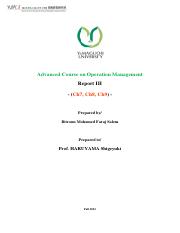 Advanced Operation Management Report 3 ''Mohamed Bitroun''.pdf