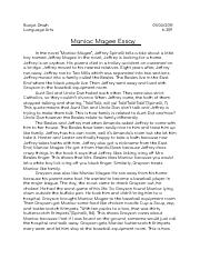 maniac magee essay