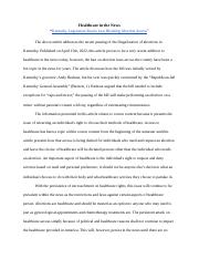 HHS 241 - Healthcare in the News (Post Midterm).docx