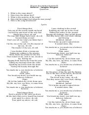 Believer lyrics in english