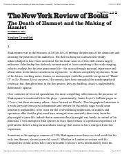 The Death of Hamnet and the Making of Hamlet by Stephen Greenblatt _ The New York Review of Books.pd