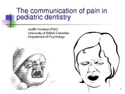 Pain in pediatric dentistry (Judith Versloot's presentation)