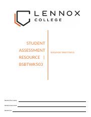 BSBTWK503 Student Assesment Resource v.1.0 - Practical (1).docx