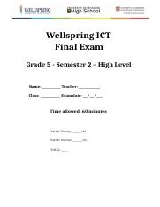 Grade 5_ICT - Semester 2 Exam High level.docx