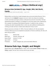 desinficere komfort absolutte Brianna Dale bridale22 Age Height Wiki Net Worth Family Dot Local.pdf -  8/22/2021 Brianna Dale bridale22 Age Height Wiki Net Worth Family | Course  Hero