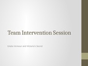 Intervention Session - Under Armour vs. Victoria's Secret
