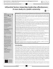 Influential factors impacting leadership effectiveness A case study at a public university.pdf