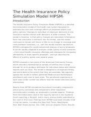 The Health Insurance Policy Simulation Model HIPSMSM.docx