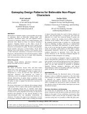Gameplay Design Patterns for Believable Non-Player.pdf