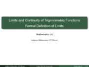 M53 Lec1.5 Limits and Continuity of Trigonometric Functions, Formal Definition of Limits