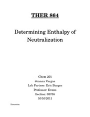 ther 864 determining enthalpy of neutralization