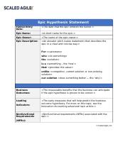 epic hypothesis statement template