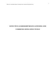 EFFECTIVE LEADERSHIP MEANS LISTENING AND COMMUNICATING EFFECTIVELY.docx