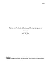 Qualitative Analysis of Functional Groups 