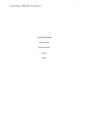 smoke weed research paper