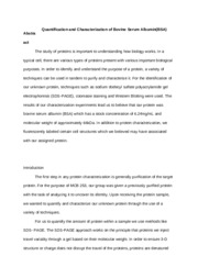 Quantification and Characterization of Bovine Serum Albumin(BSA) Paper