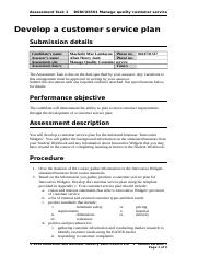 BSBCUS501 - Assessment-Task-1 customer service - MM.docx