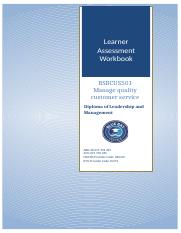 sai kiran - BSBCUS501 Manage quality customer service Learner WorkbookApril2020.docx