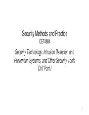 Intrusion Detection and Prevention Systems, and Other Security Tools Ch7 Part I.pdf