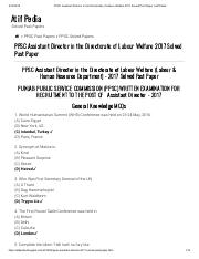 PPSC Assistant Director in the Directorate of Labour Welfare 2017 Solved Past Paper _ Atif Pedia.pdf