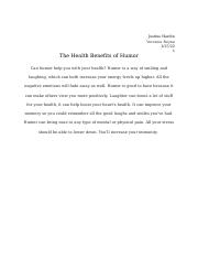 The Health Benefits of Humor.docx