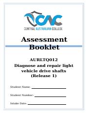 CAC Assessemnt Booklet AURLTQ012.v1.0.docx