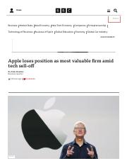 Apple loses position as most valuable firm amid tech sell-off - BBC News.pdf