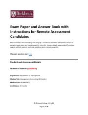 13705548_Management Accounting (30 credits) Online Exam Paper and Answer Book.pdf