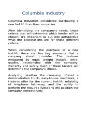 Columbia Industry.docx