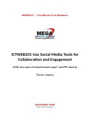 ICTWEB201 Use Social Media Tools for Collaboration&Engnt.docx